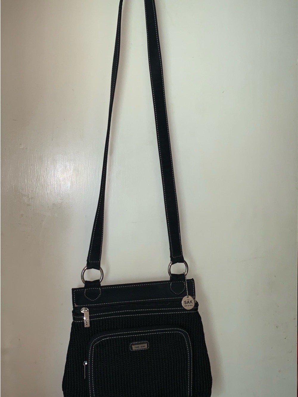 The Sak Black Crochet Crossbody Bag